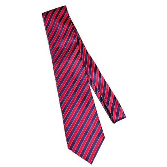 Ermenegildo Zegna Other - Ermenegildo Zegna Red Blue Striped Silk Tie